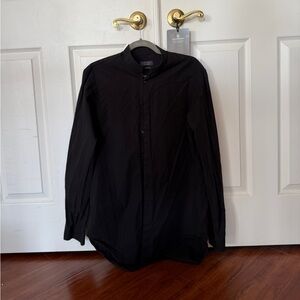 Zara Black Mandarin Collar Shirt